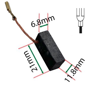 نقشه ذغال هیلتی ماکیتا 11*7 مدل 350 مخصوص دریل بتن کن MAKITA بسته 2 عددی فیش 4 میلی متری