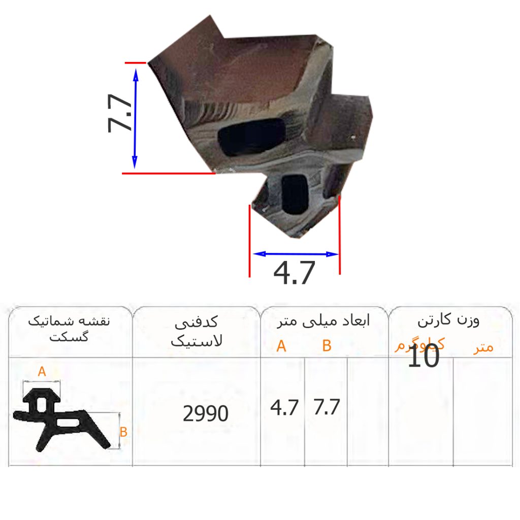 نقشه و اندازه ای گسکت فریم یو پی وی سی مناسب فریم های لولایی و کشویی upvc نوع EPDM